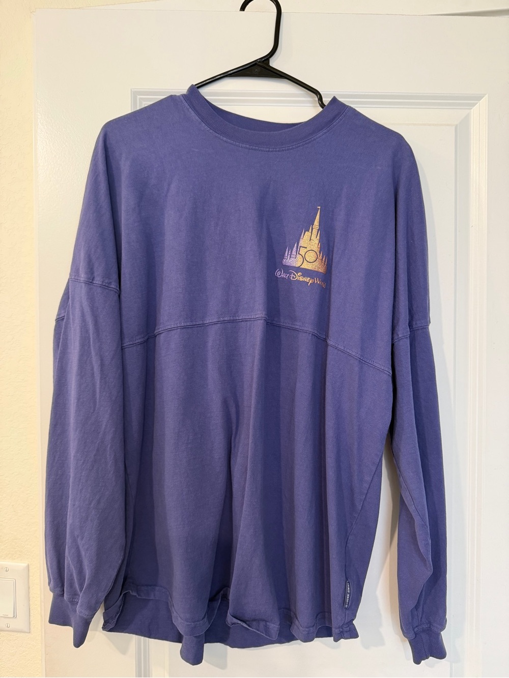 Disney Spirit Jersey Purple Long-Sleeve Tee - 50th Anniversary Castle Graphic